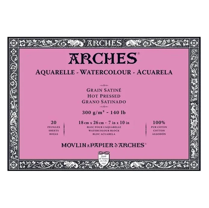 Budget - friendly art supplies for students on a tight budget​ Arches Watercolour Natural White 300gsm Hot Pressed 20 Sheet Blocks