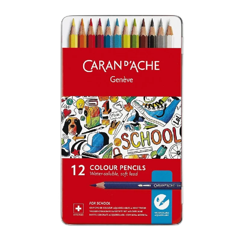 Quilling art supplies for making intricate paper designs Caran Dache Water Soluble Pencils Metal Box 12 Shades Quilling art supplies for making intricate paper designs Caran Dache Water Soluble Pencils Metal Box 12 Shades