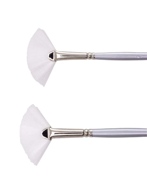 Landscape painting art supplies for outdoor painting​ Jasart White Synthetic Fan #6 Brush