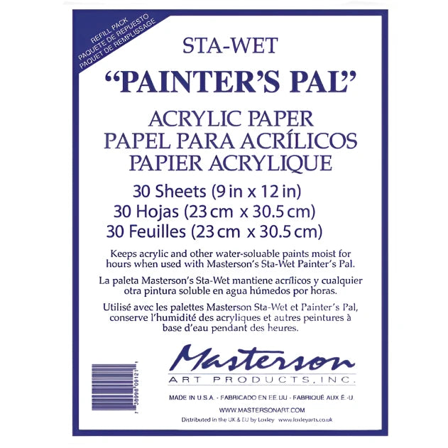 Charcoal sticks for dramatic black - and - white drawings​ Mastersons Painter's Pal Palette Acrylic Paper Refill Pack