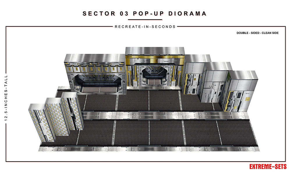 Hot Wheels Action Figures with Race - Track Accessories​ Sector 03 Docking Bay Pop-Up 1:12 Scale Diorama - Extreme Sets