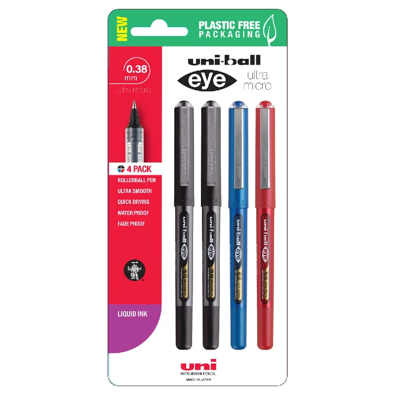 Abstract painting art supplies for creative expression​ Uni Eye 0.38mm Ultra Micro Capped Assorted Pens Set of 4