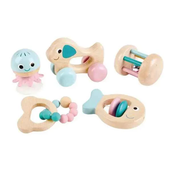 Wooden play zoos for animal - related play​ Hape Wooden Multi-Stage Sensory 5 PCs Gift Set