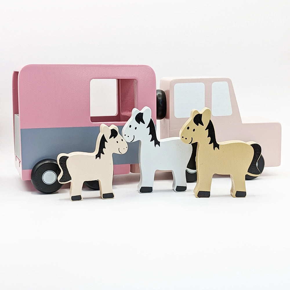 Wooden play schools for educational role - play​ Wooden Horse Trailer Truck