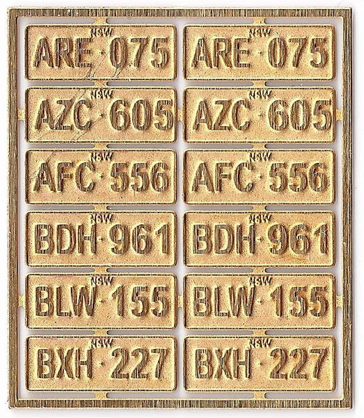 Toy - factory model toys for manufacturing - process exploration KRM-7002 - NSW Vehicle Number Plates - 4 Sets (7mm Scale) Toy - factory model toys for manufacturing - process exploration KRM-7002 - NSW Vehicle Number Plates - 4 Sets (7mm Scale)