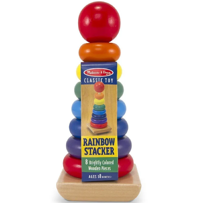 Wooden play stores for shopping pretend​ Melissa and Doug Rainbow Stacker Toy Wooden