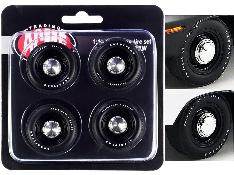 Concert - stage model toys for music - related play Mopar Black Steel Wheel and Tire Set of 4 pieces 1/18 by ACME Concert - stage model toys for music - related play Mopar Black Steel Wheel and Tire Set of 4 pieces 1/18 by ACME
