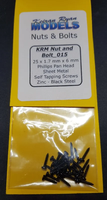 Office building model toys for business - themed play​ KRM-NB015 - Phillips Pan Head Sheet Metal Self Tapping Screws - 25pc (1.7mm x 6mm)