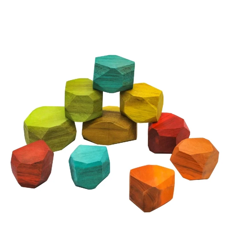 Wooden crib toys for baby entertainment​ Therapeutic Wooden Stacking Stones | Q Toys