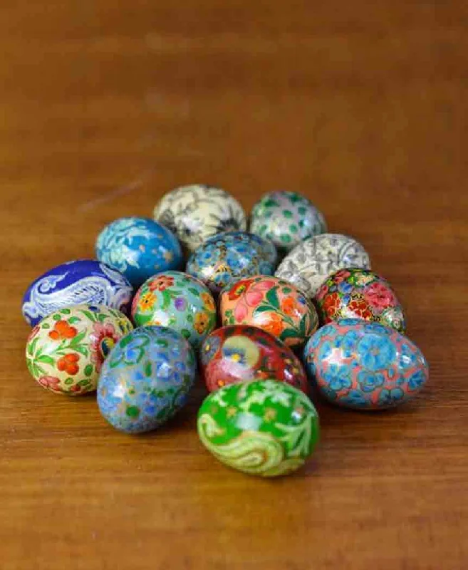 Wooden battery - operated toys for added functionality​ Wooden Handpainted Easter eggs - 5cm (Small)