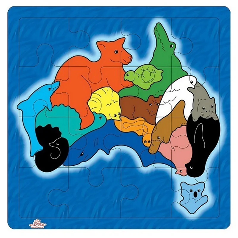 Puzzle cards for travel - friendly entertainment​ AndZee Map of Australia Puzzle