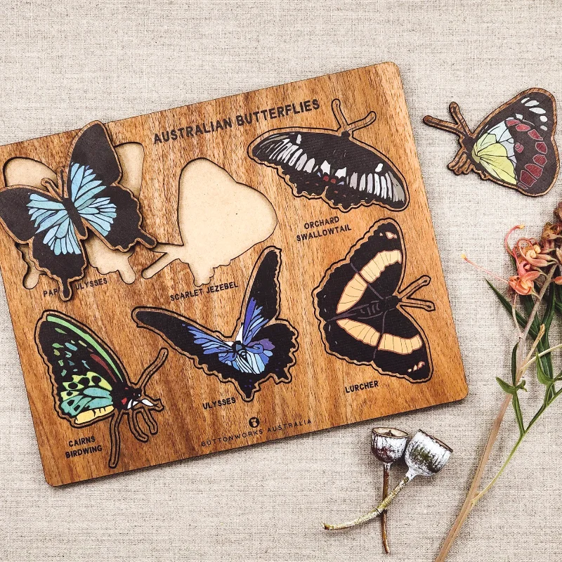 Puzzle - shaped magnets for fridge decoration Buttonworks Puzzle - Australian Butterfly