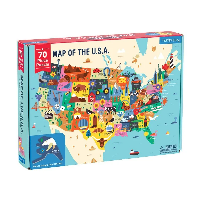 Puzzle - based scavenger hunt clues for treasure - hunting​ USA MAP 70PC PUZZLE