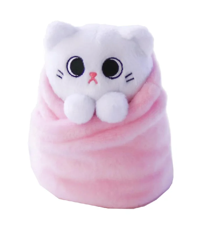 Plush toys for mountain climbers in mountain - shaped forms​ Purritos Mochi Plush Kitten in Blanket | 7 Inches