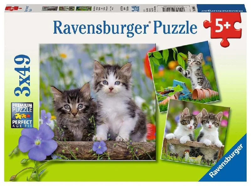 Transportation - themed puzzles with cars and trains​ Tigers Kittens 3X49