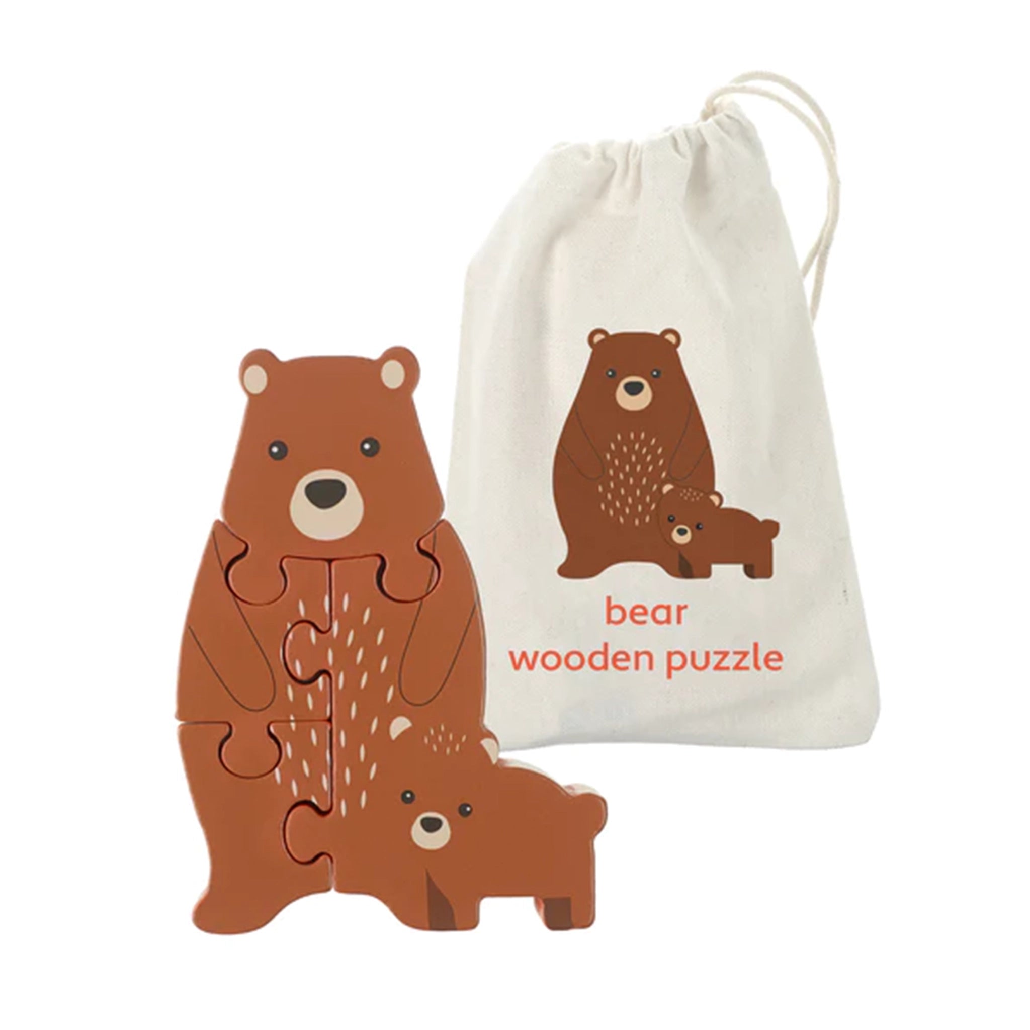 Puzzle - themed tote bags for carrying essentials​ Woodland Bear Puzzle